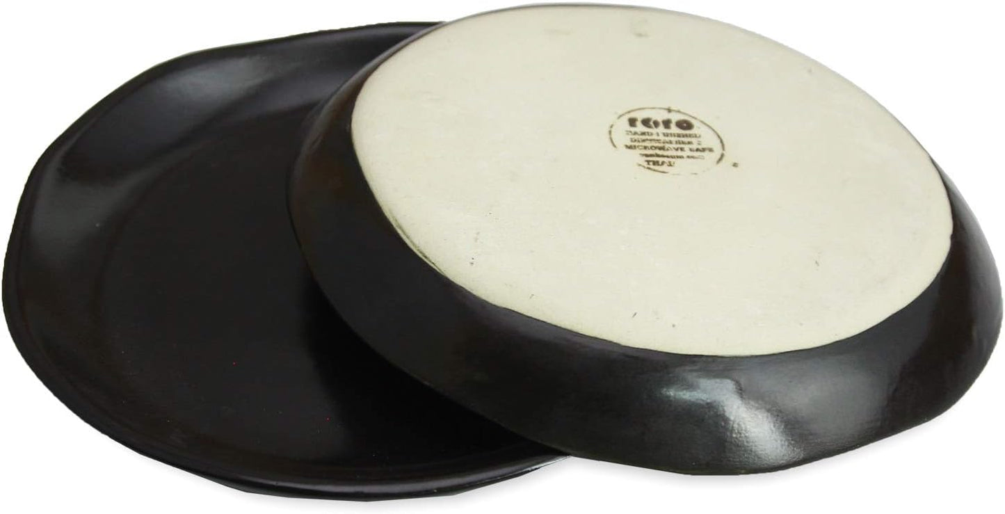 roro Handmade 2-Inch Matte Black Ceramic Pinch Bowls, Set of 6 – Versatile Stoneware for Spices, Condiments, Appetizers & Finger Foods