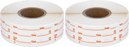 L LIKED 500 Stickers Use by 1 x 2 Inch Dissolvable Food Storage Labels for Containers