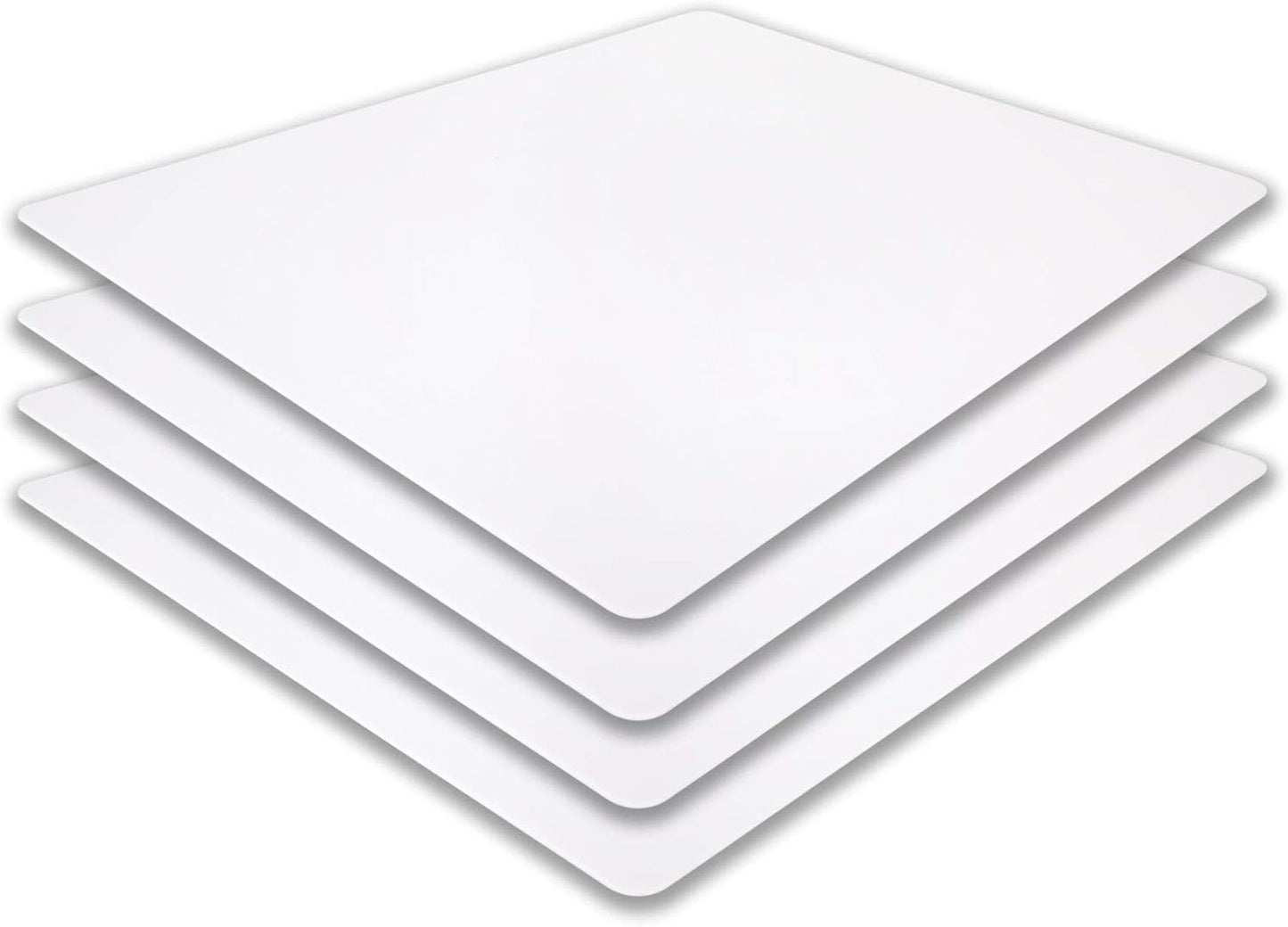 Commercial Grade Cutting Board Mats 15 x 12 Inch - 4 Pack Set, Flexible 1/16" Inch Thick White Plastic, Made from HDPE and NSF Approved for Food Service