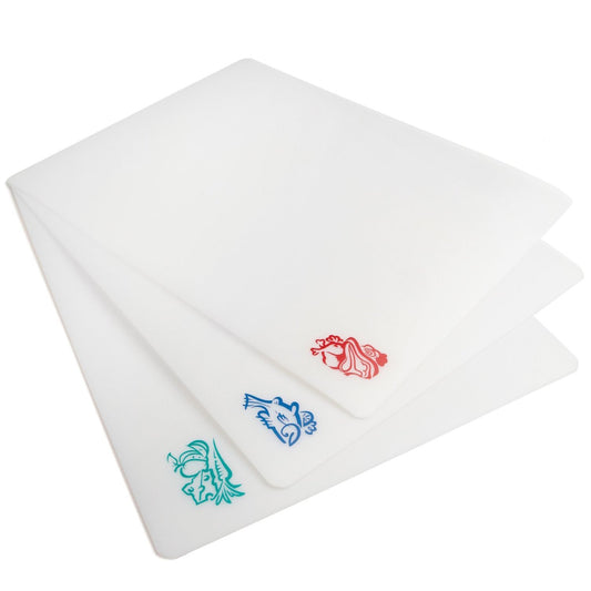 Norpro Icon Cut N Slice Flexible Cutting Boards, 11.5in/29cm x 15in/38cm, White, Set of 3