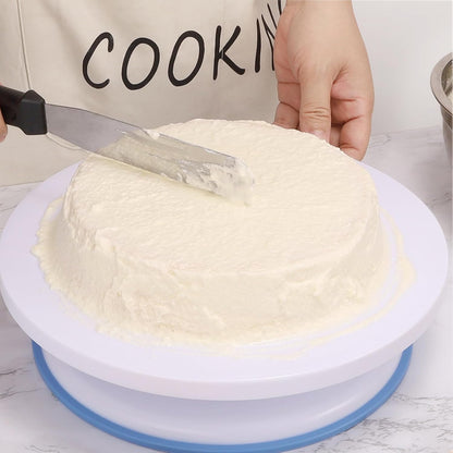 Cake Decorating Turntable 11 Inch Cake Turntable Anti-slip Rotating Cake Stand for Decorating(1pcs Pink)