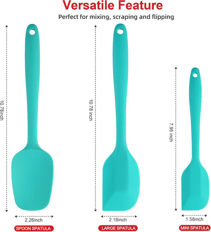 Silicone Spatula Set - Rubber Spatula - 600°F Heat Resistant Baking Spoon & Spatulas(Dark Grey)
