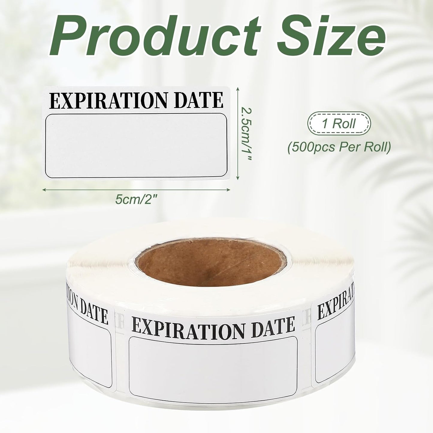 PATIKIL 500 Pcs Expired Date Label Stickers Roll, 2 x 1 Inch Removable Inventory Labels Adhesive Food Sticker Roll for Marking Organizing Inventory and Food Container, White and Black
