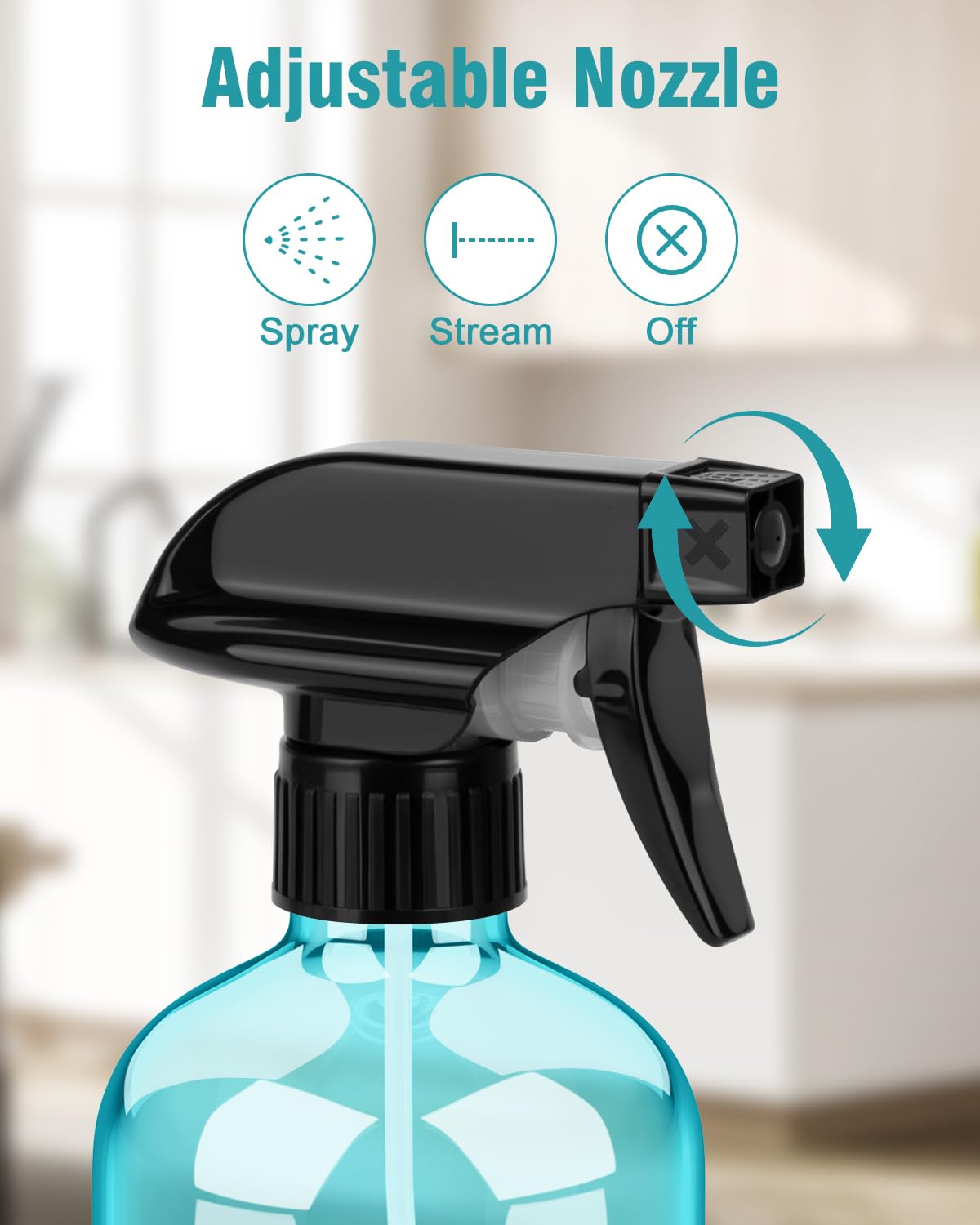 Bontip Glass Spray Bottle 16 oz for Cleaning, Plants (2 Pack, Amber)