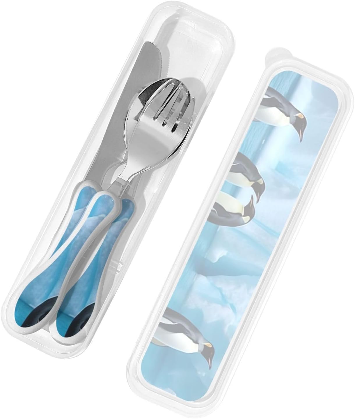3-Piece Kids Silverware Set With Storage Case, Stainless Steel Reusable Children Safe Knife Spoon Fork Set Grim Reaper Children Flatware Set For Kids Lunch Box