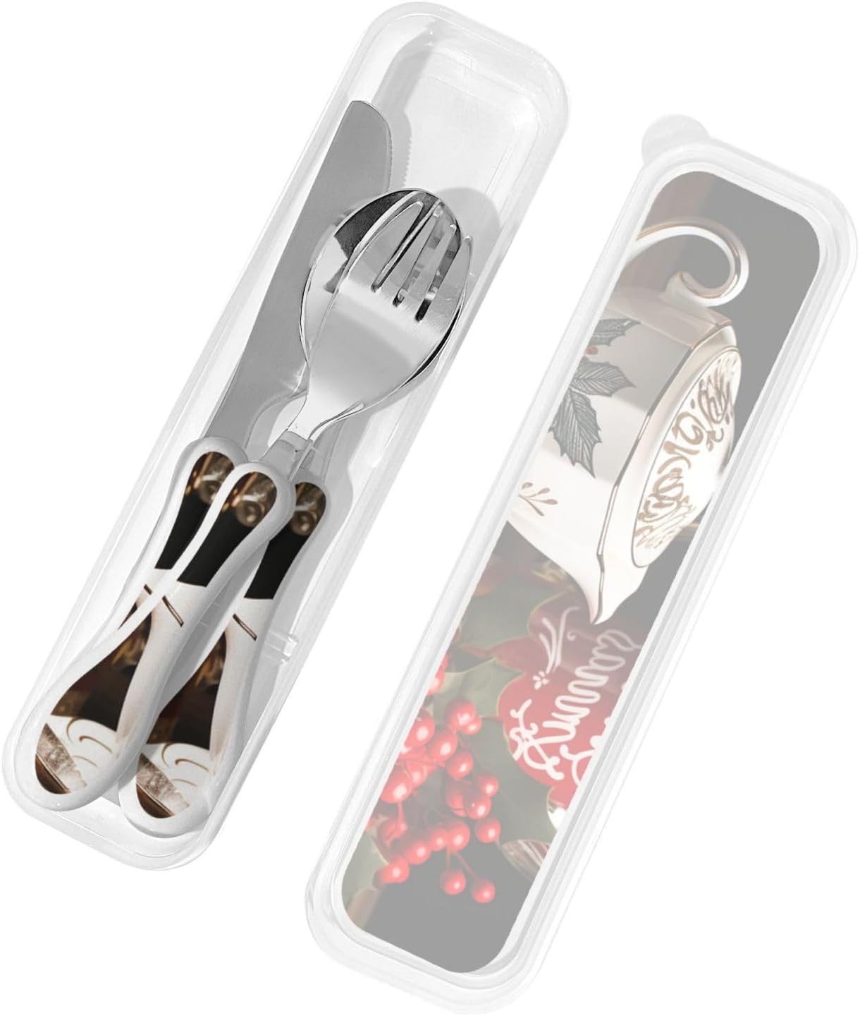 3-Piece Kids Silverware Set With Storage Case, Stainless Steel Reusable Children Safe Knife Spoon Fork Set Cartoon Cute Penguin Children Flatware Set For Kids Lunch Box