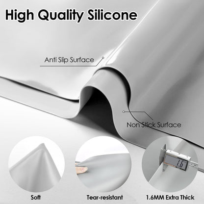 Extra Large Silicone Mat, 31.5x23.6 Inch Heat Resistant Mat for Kitchen Counter, Non Stick Silicone Baking Mat for Dough and Pastry, Thick Silicone placement Countertop Protector, Black countertop mat