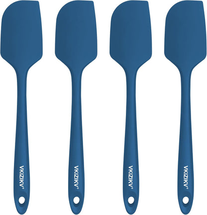 4 Pcs Silicone Spatula Set, 11.4 In, 600°F Heat Resistant Rubber Spatulas for Baking, Cooking & Mixing, Flexible and Non-Stick Kitchen Utensils, Seamless & Dishwasher Safe (Multicolor)
