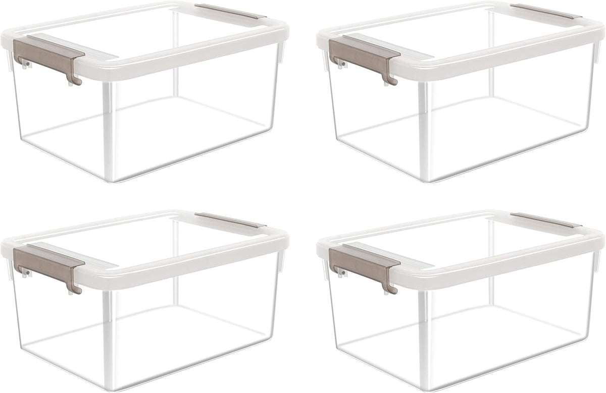 Citylife 6Packs 7.8Qt Plastic Storage Bins with Lids, Clear Organizer | Stackable totes Containers for Craft Supplies, Documents,Garage,Toys,Office and Classroom