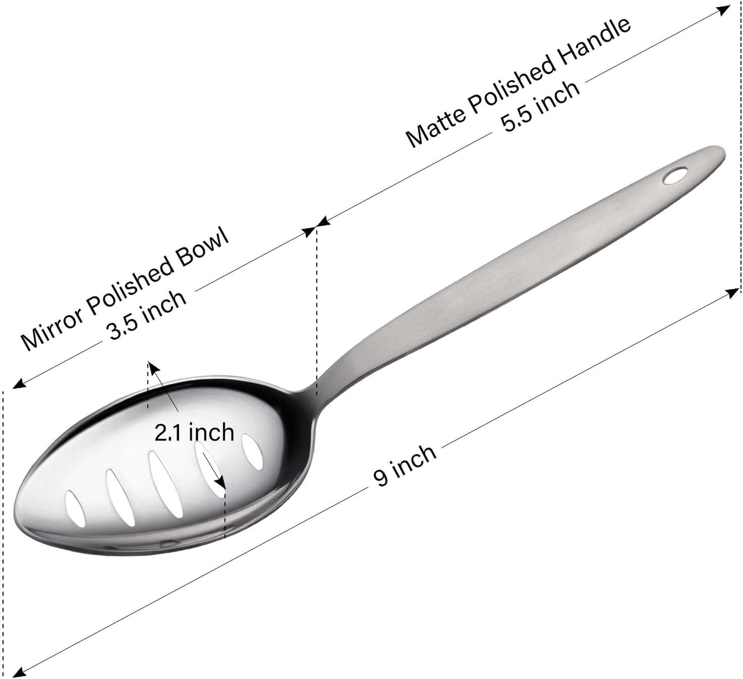 Chef Kunz Spoon | Silver Stainless Steel 2 Tbsp Basting Spoon, 9 Inch Solid Sauce Spoons, Big Serving Spoons Stainless Steel, Plating & Quenelle & Cooking