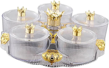 Serving Tray Rotating Snack Platter Candy and Nut Dishes Appetizer Tray for Cakes, transparent