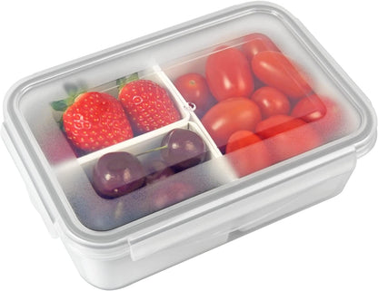 carrotez Food Storage Containers with 3 Removable Compartments, Food Prep Container with Airtight Lids, Portion Control Container, Microwave Safe, Reusable, 4.64 Cup (1100ml)