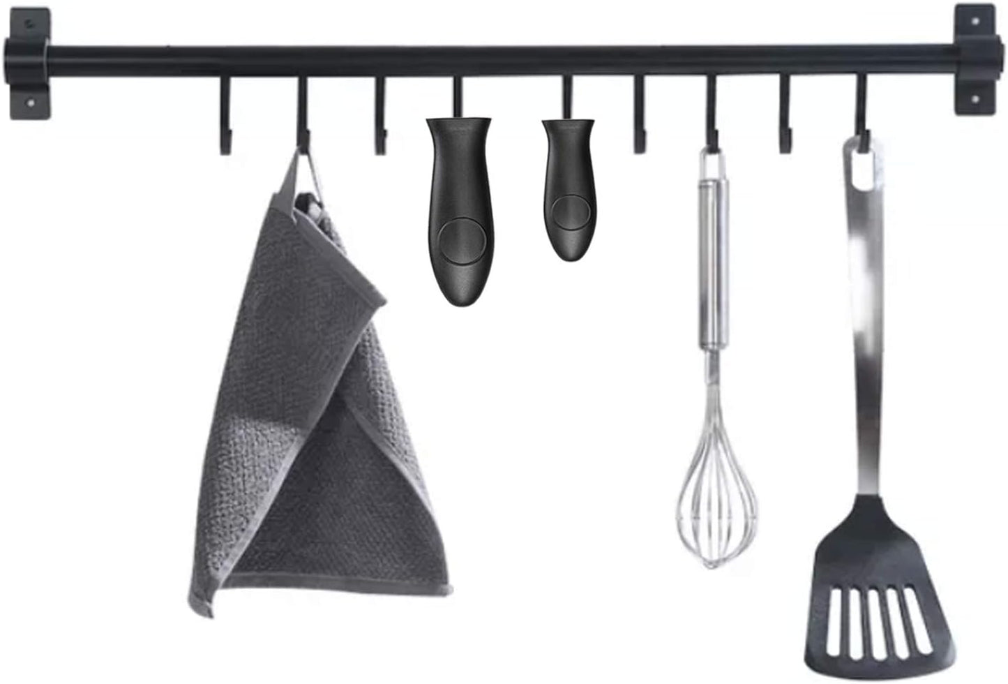 Silicone Hot Handle Holder Small Cast Iron Handle Cover Skillet Handle Cover Griddle Cover Cookware Handles Cover for Frying Pans & Griddles Sleeve Grip Handle Cover Small & Large Black 6 Pcs