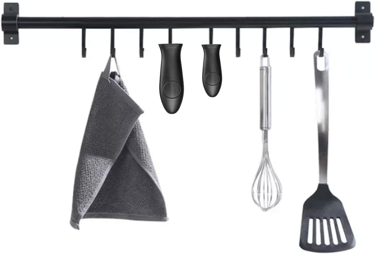 Silicone Hot Handle Holder Small Cast Iron Handle Cover Skillet Handle Cover Griddle Cover Cookware Handles Cover for Frying Pans & Griddles Sleeve Grip Handle Cover Small & Large Black 6 Pcs