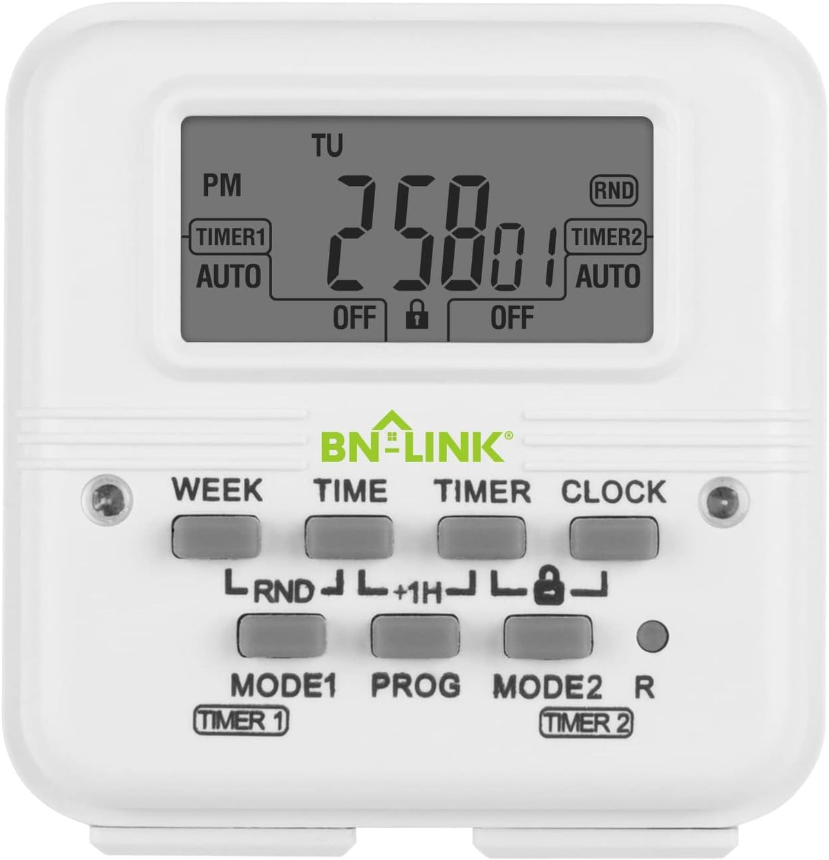 BN-LINK Indoor 7-Day Programmable Digital Timer Outlet, 2 Outlets