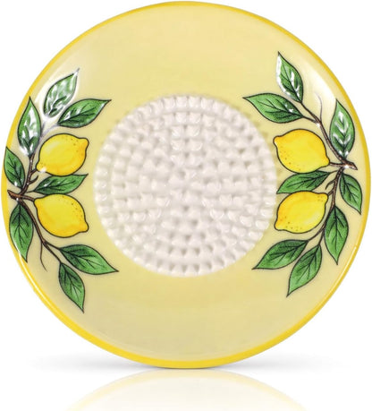 ElevateTech Ceramic Garlic Grater Plate Kitchen Grater Utensil Set