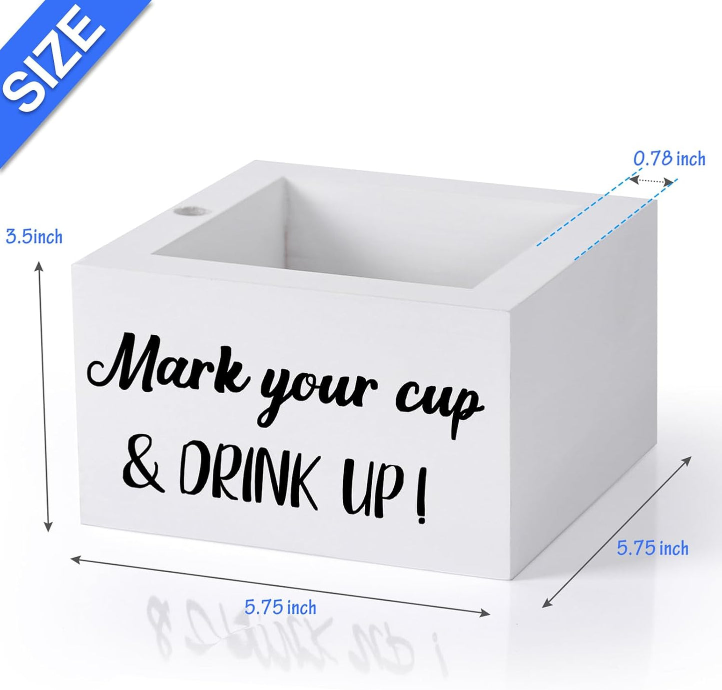 Wooden Cup Holder with Marker Slot, Disposable Plastic Party Cup Organizer for Holiday Gatherings - Hosting Essential to Mark Your Cup & Drink Up, Prevent Mix-Ups, Reduce Waste