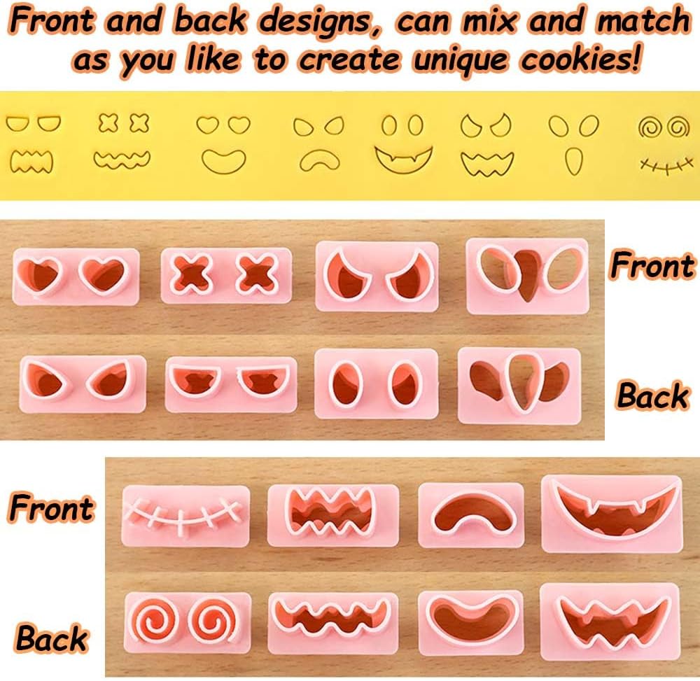 Mini Pumpkin Cookie Cutters, DIY 3d Halloween Raised Design Cookie Stamps