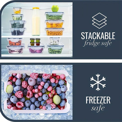48 Pack Meal Prep Containers Set With Airtight Lids,BPA Free Food Storage Containers For Leftovers Leakproof Stackable Freezer/Microwave/Dishwasher Safe Lunch Box (24, Rectangular+Roud)