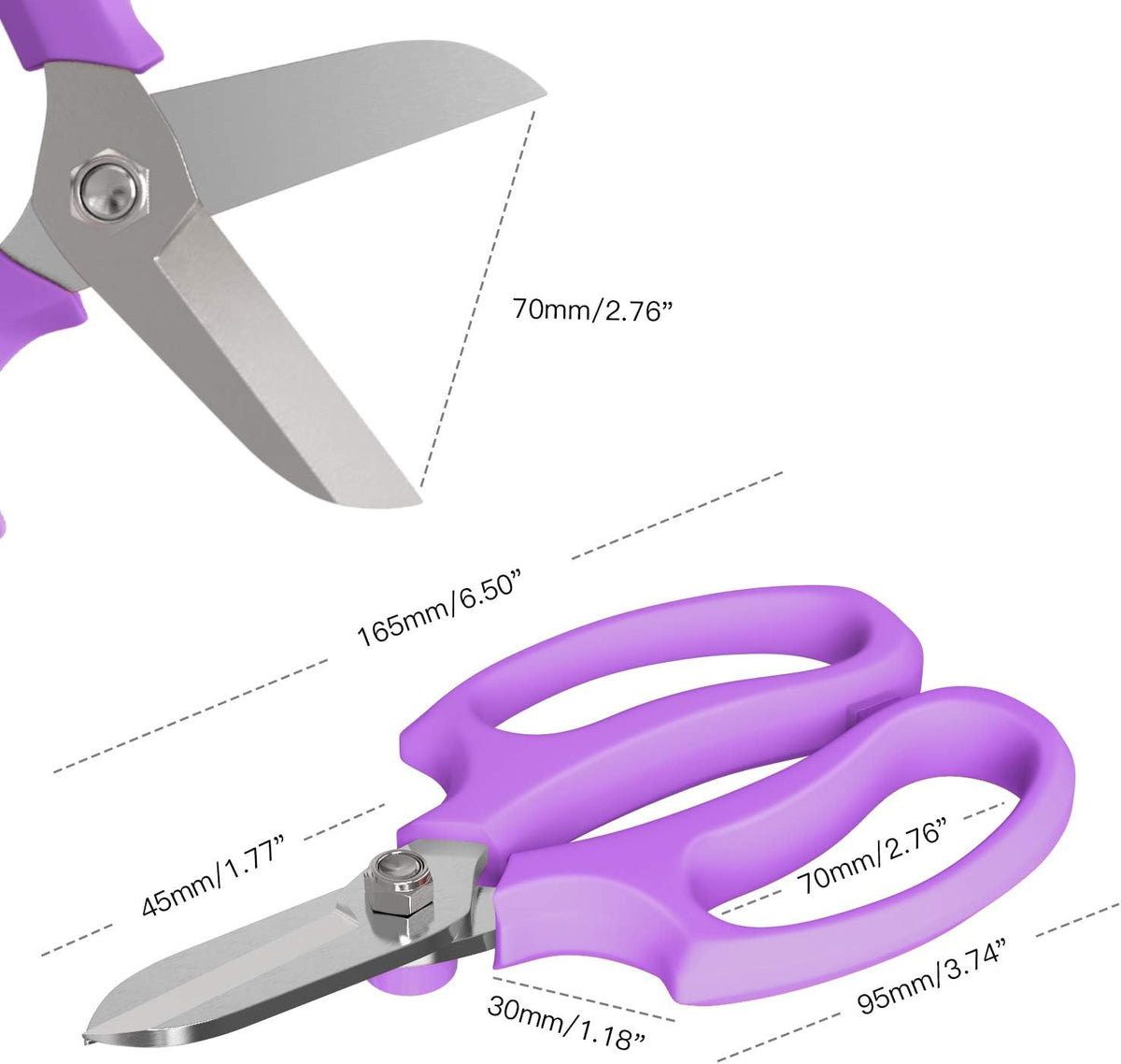 Housolution Flower Scissors, Premium Steel Garden Pruning Shears, Pink