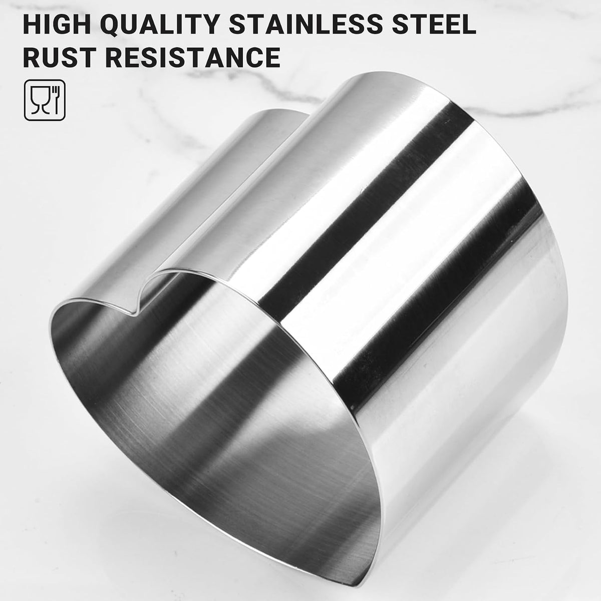 8 Pcs Cake Ring Molds, Seamless Stainless Steel Cake Cutter For Baking, 3 inch Cooking Rings with Pusher & Lifter, Dessert Mousse Molds Baking Tools, Includes 1 Pusher, 1 Lifter and 6 Rings