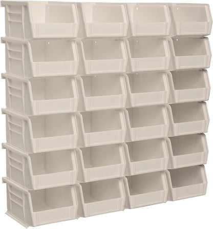 Akro-Mils 30210 AkroBins Plastic Storage Bins, Space-Saving Stackable Bins for Garage, Pantry, Craft Organization, 5" x 4" x 3", Black, 24-Pack