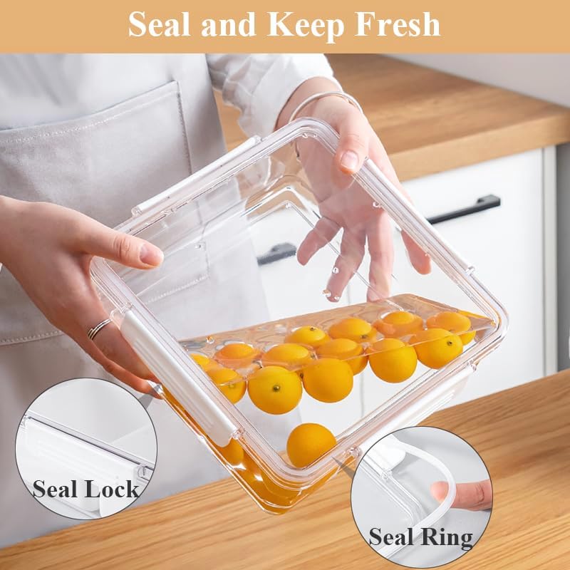 Veggie Tray with Lid - Square, 4-Compartment Divided Serving Tray, Party Platter, Fruit Tray, Snack Tray, Divided Serving Tray with Lid, Candy Tray, Snack Container, Fridge Organizer