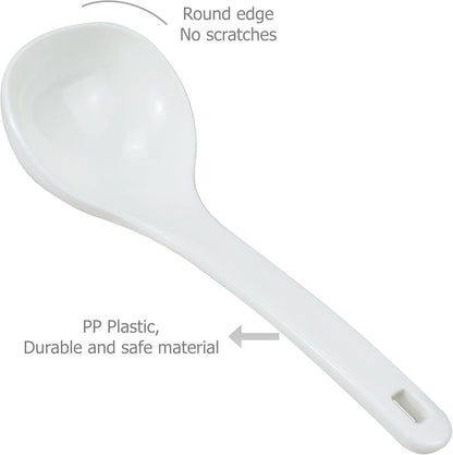 EIKS 2 Pack Plastic Soup Ladle Serving Spoon, 7.5 inch Long