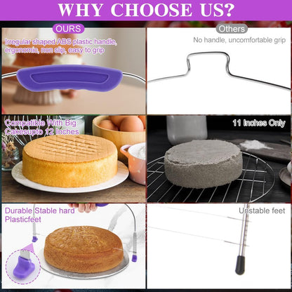 Cake Leveler & Slicer, 10 Inch Adjustable Cake Cutter Slicer Leveler