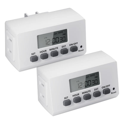 BN-LINK Indoor 7-Day Programmable Digital Timer Outlet, 2 Outlets