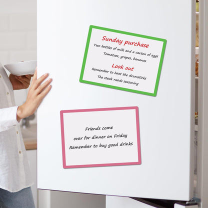 Write On Magnets Dry Erase for Fridge - 6 Pack - 8x6 in Whiteboard Magnetic Labels Writable Magnet Sheets Pads - White Board Magnet Strips for Home and Office