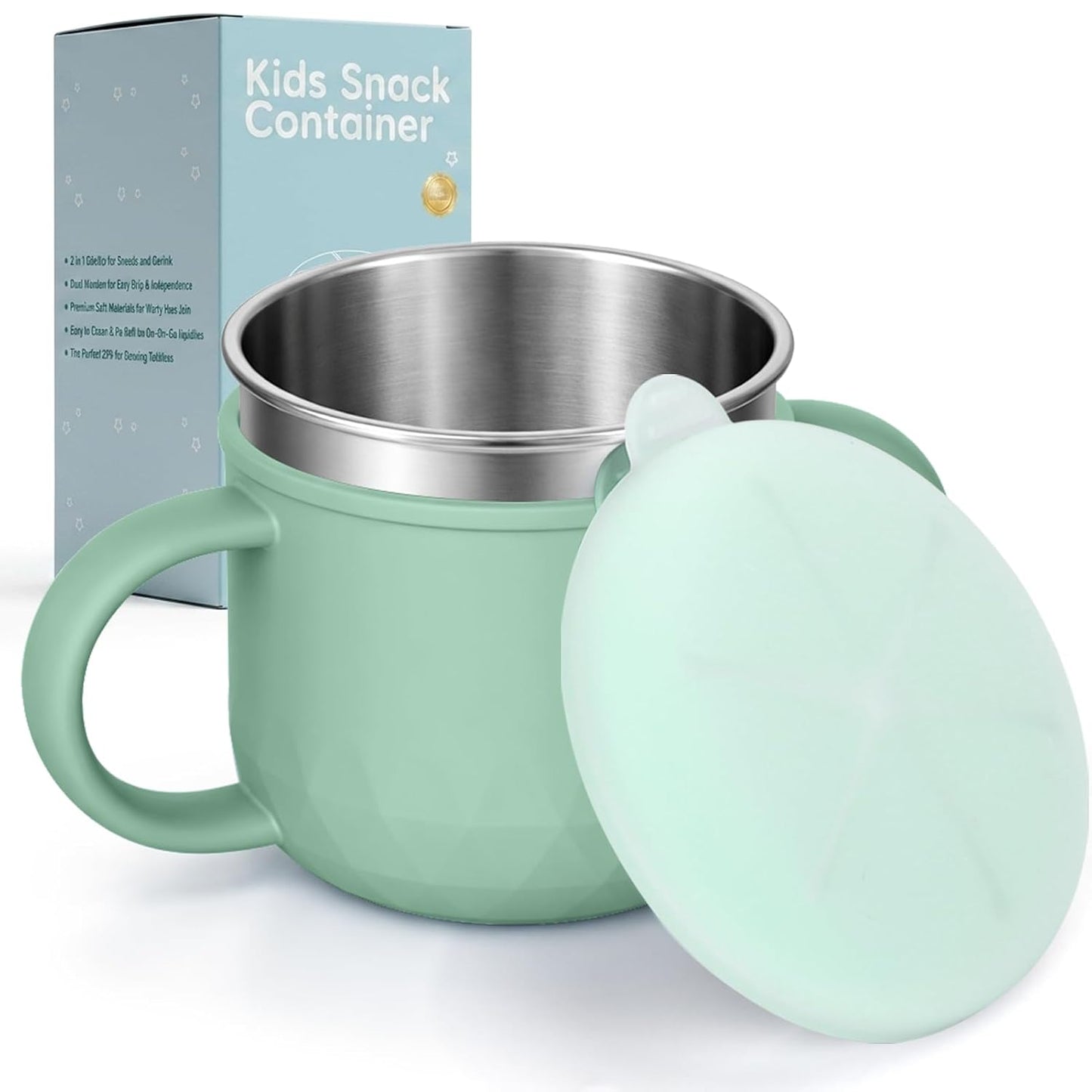 BUSOHA 2 Pack Stainless Steel Snack Containers – 4 IN 1 Spill Proof Snack Cup for Kids with Silicone Lids,Reusable Toddler Snack Containers,Metal Food Storage for Lunch Box,Travel,Dark Purple+Gray