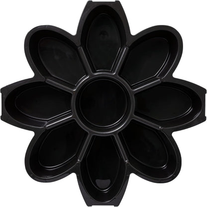 KOLORAE Flower Snack Serving Tray - 9 Compartment Party Platter with Dressing Cup for Chips and Dip, Fruits and Veggies - Game Day & Summer Entertaining Tray