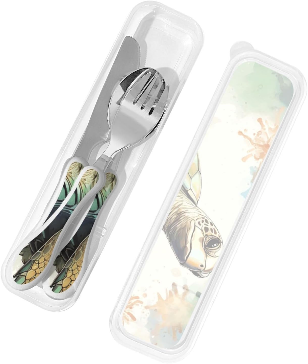 3-Piece Kids Silverware Set With Storage Case, Stainless Steel Reusable Children Safe Knife Spoon Fork Set Animal Cartoon Owls Cute Children Flatware Set For Kids Lunch Box