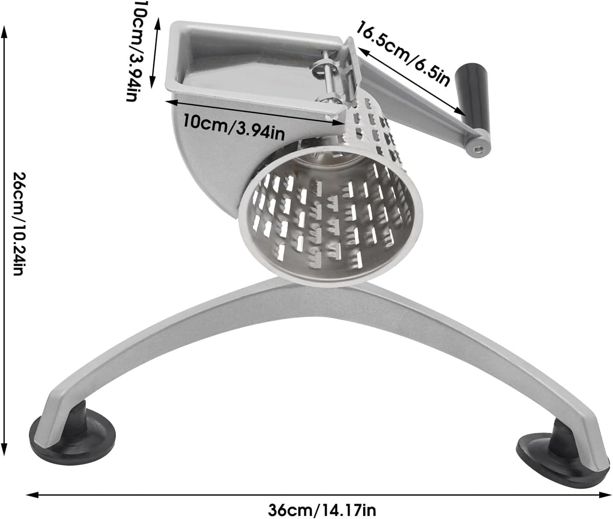 DYRABREST Manual Vegetable Cutter Rotary Cheese Grater Shredder Vegetable Fruit Chopper Cutter Machine Manual Cheese Grating Tool Multifunctional Food Grinder with 5 Drum Blades