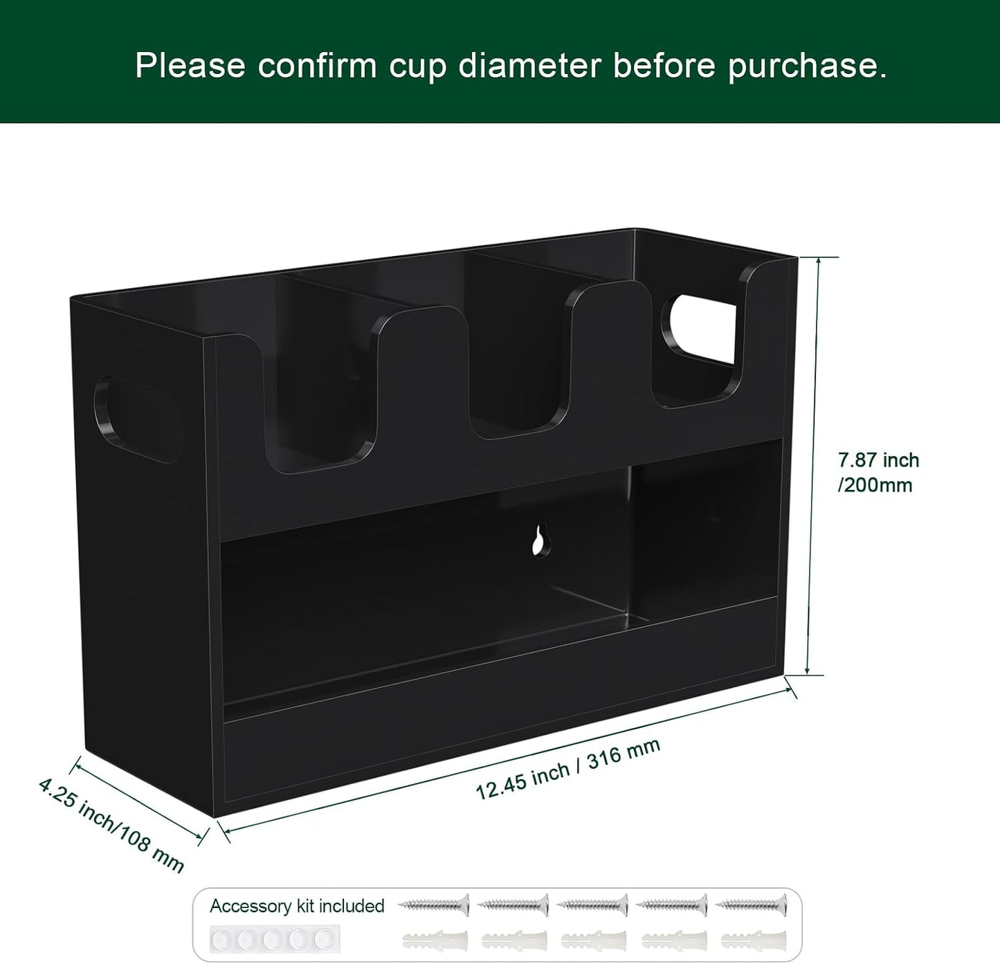 Disposable Coffee Cup Dispenser with Handles, 2-Tier 4 Compartments Clear Acrylic Paper Cup and Lid Storage Organizer for Coffee Bar Kitchen Accessories Restaurant Breakroom Party Supplies