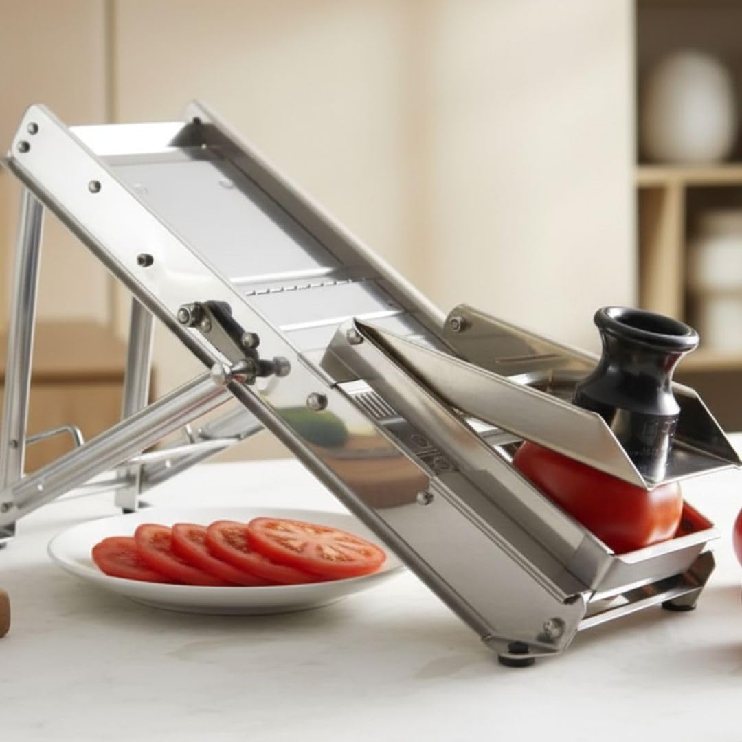 Soro Essentials- Stainless Steel Adjustable Mandoline Food Slicer with 2 Blades Safety Hand Guard- Mandoline Slicer Vegetable Chopper Food Vegetable Slicer Potato Slicers Mandolin Potato Cutter