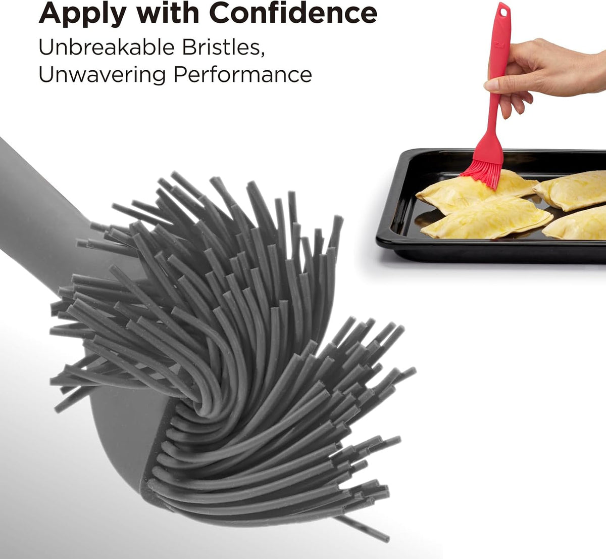 Kitchen Mama WaltzGrip Platinum Silicone Basting Pastry Brush, Yellow