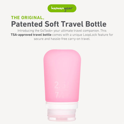 humangear GoToob+ (XL) | Refillable Silicone Travel Bottle | Locking Lid | Food-Safe Material | Blue, XL (6 fl.oz.; 177ml)