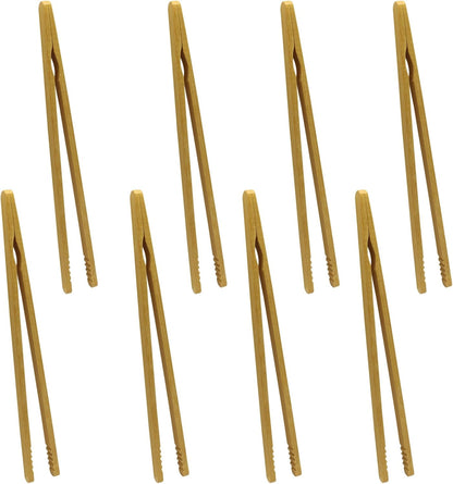 Kitchen Utensil Tongs, 7 Inch Bamboo