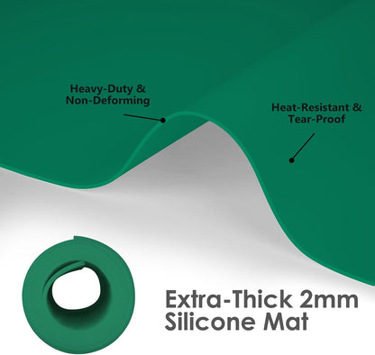 49.2" x 15.7" Large Silicone Mat for Kitchen Counter Protector, Cuttable Silicon Countertop Protector Mat Heat Resistant Mats for Countertop, Cut to Fit Placemat Ship Roll by Foepoge, Black
