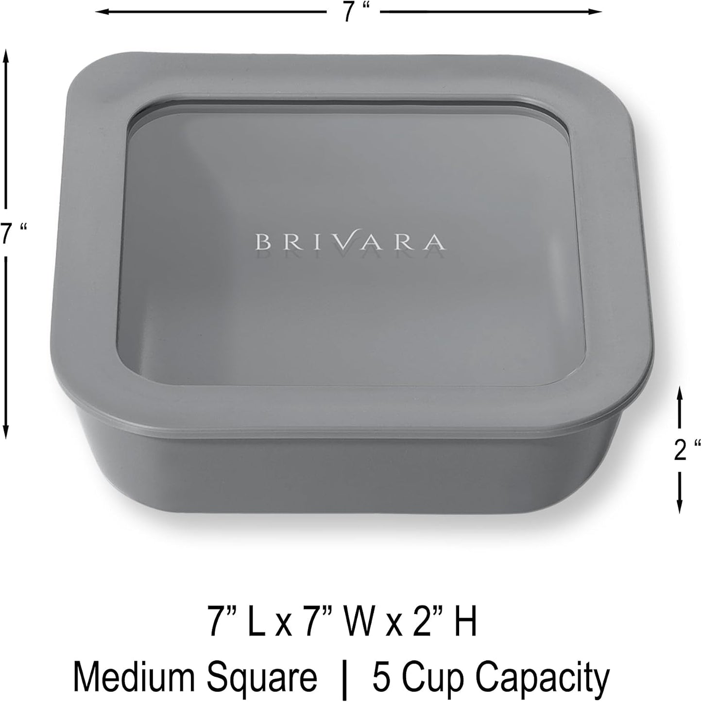Ceramic Coated Glass Food Storage Container | No PTFE, PFOA, PFAS, and BPA | Reusable Non Toxic Meal Prep Container with Glass Lid | Easy To Store | 3 Cup Rectangle [Onyx]