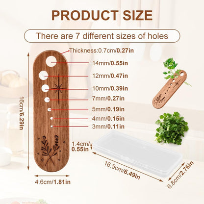 Wooden Vegetable Leaf Separator, Herb Stripper Tool