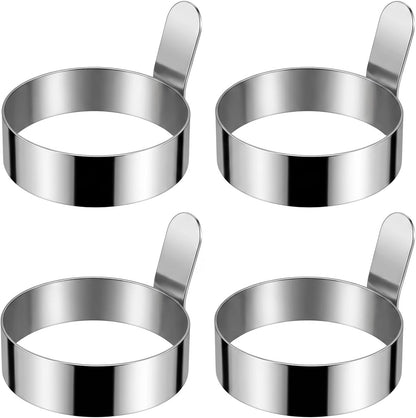 Stainless Steel Egg Rings 4 Pack with Uncoated Finish 3.5"