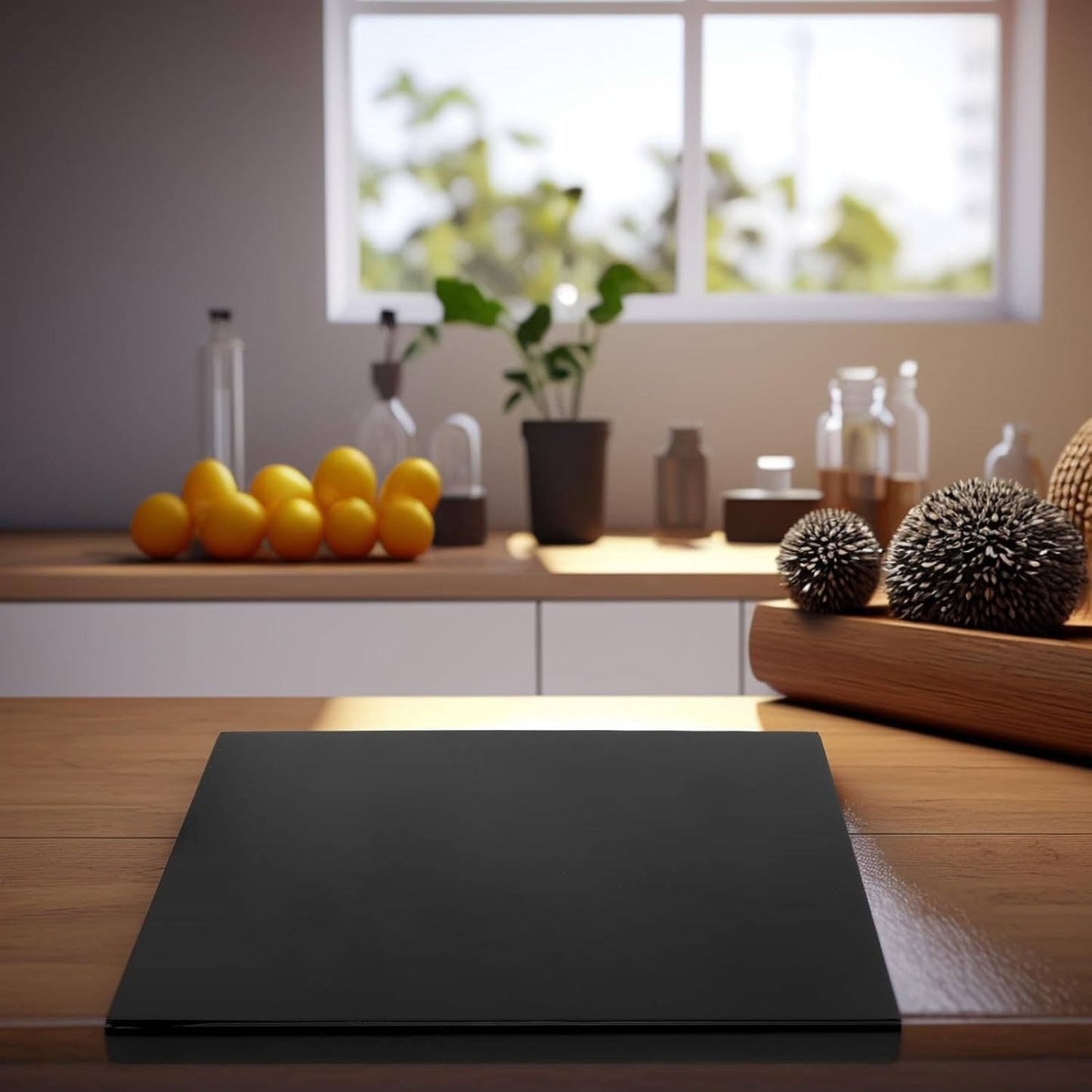 PRETYZOOM Black Non-slip Acrylic Cutting Board Large 42.5x32.5cm Kitchen Countertop Chopping Mat for Fruits Vegetables and Meat
