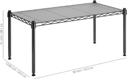 Whitmor 2-Wire Shelving Unit, Metal Storage Shelves, Stacking Shelf with Basket, Easy Assembly Home Organizer for Pantry, Kitchen, Garage, Plant