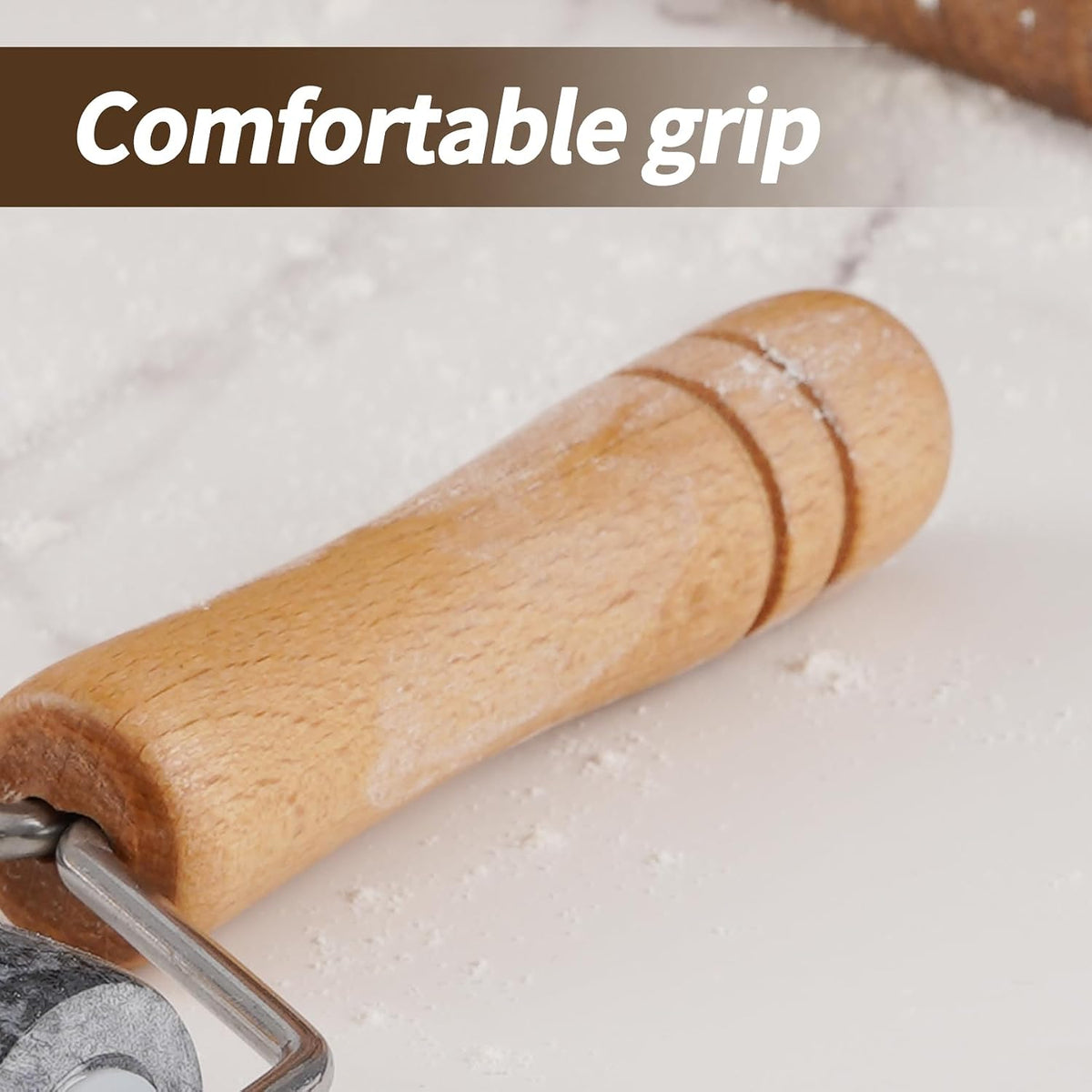 Small Marble Rolling Pin Pizza Roller for Baking (Type B Black)