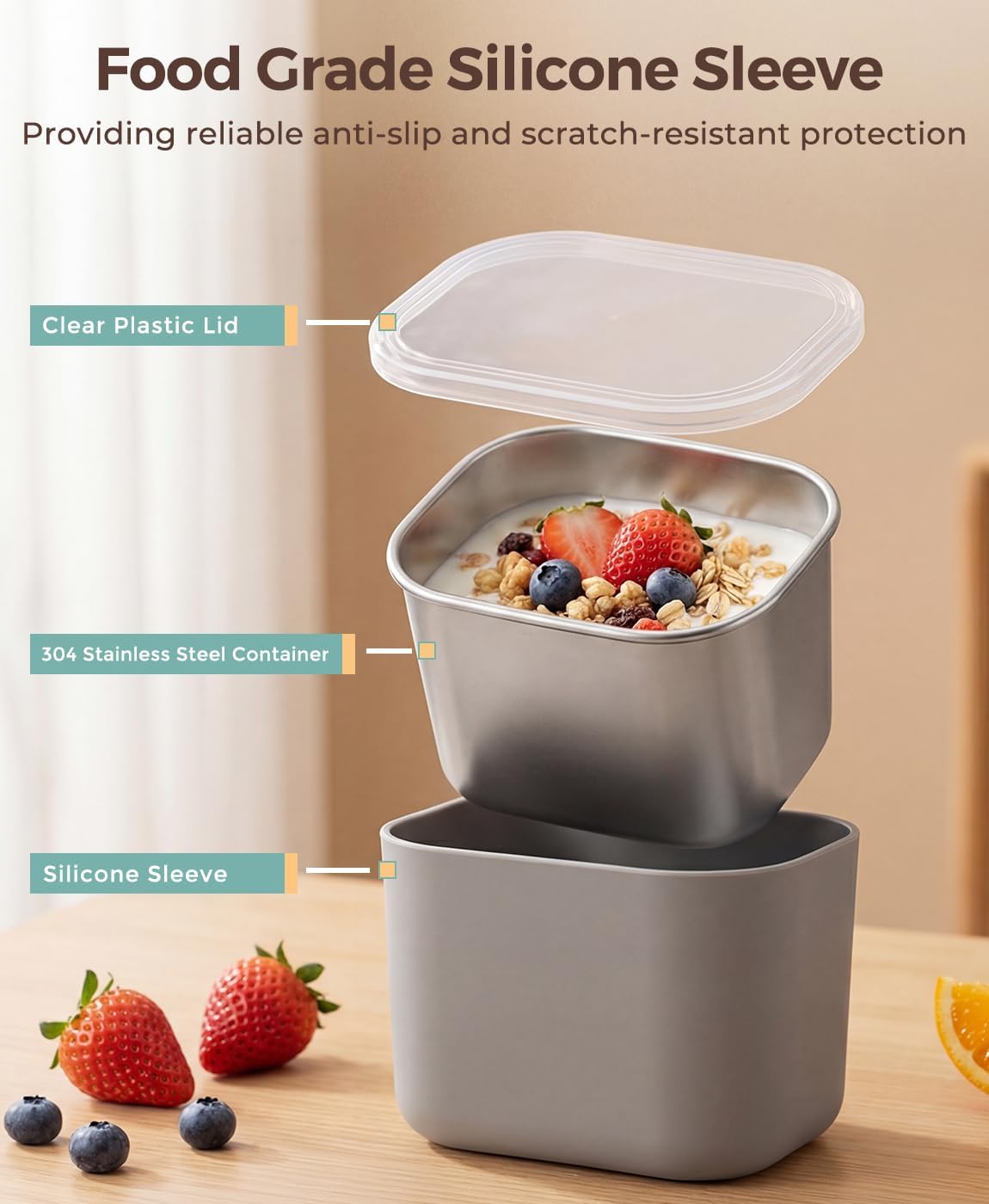 Snackle Box Container with 8 Removable Stainless Steel Compartments Divided Serving Tray with Portable Handle for Beach, Road Trip, Picnic, Boat Days, Ball Games, Pool and Parties