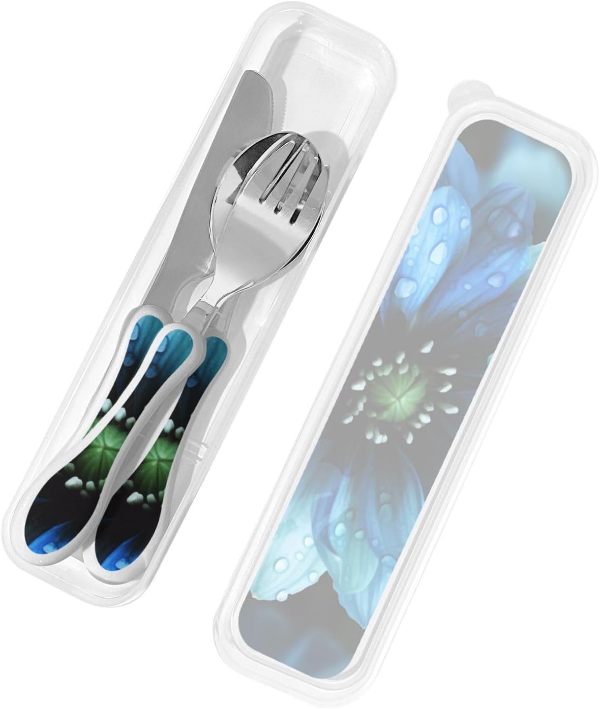 3-Piece Kids Silverware Set With Storage Case, Stainless Steel Reusable Children Safe Knife Spoon Fork Set Shih Tzu Dog Children Flatware Set For Kids Lunch Box