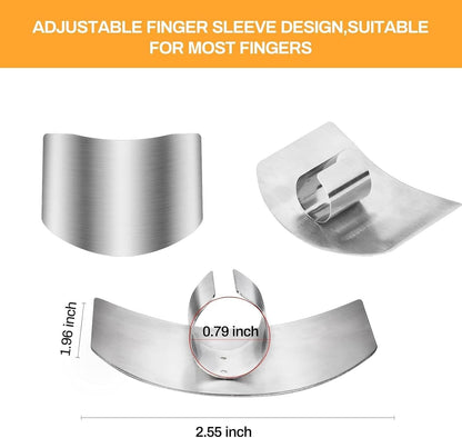 2-Pack Stainless Steel Hand Guard, Kitchen Professional Mandolin Slicing and Protector, Anti-Cutting Shield for Chopping, Shredding, Food Peeler Safety Tool for Adults (2pcs)